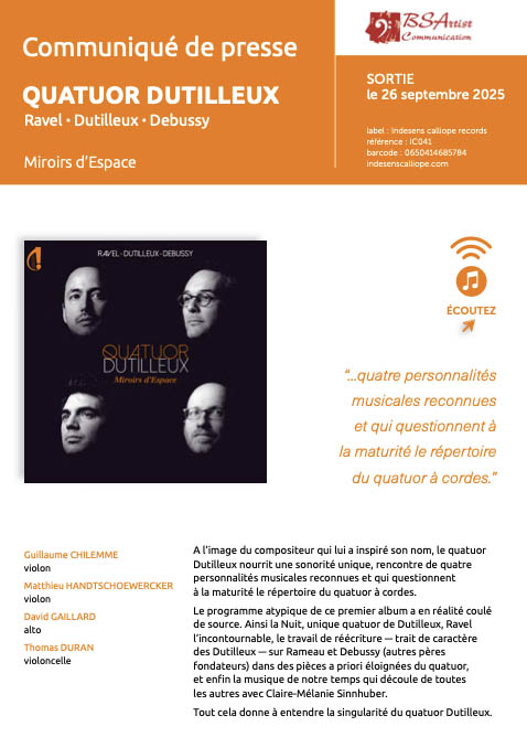 Dossier de Presse Quatuor Dutilleux _ Miroirs d'Espace